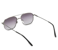 Polarized Metal Frame Northlane Aviator Sunglasses - Black Silver