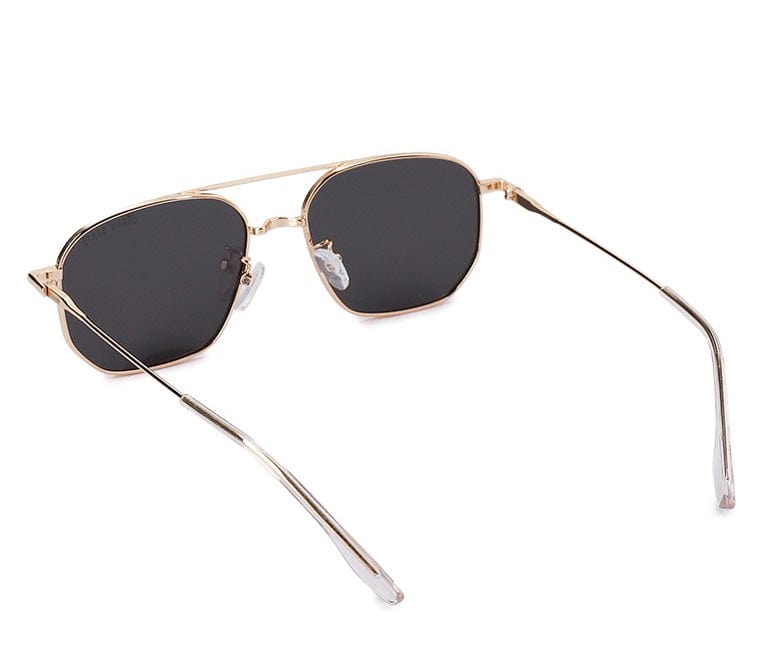 Polarized Metal Frame Northlane Aviator Sunglasses - Black Gold