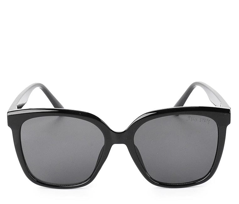 Plastic Frame Rosie Square Sunglasses - Black Black