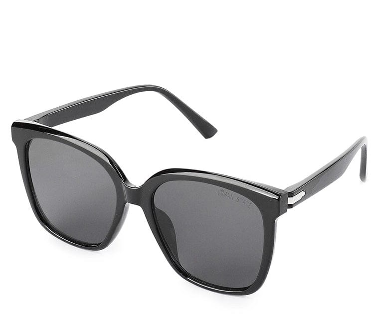 Plastic Frame Rosie Square Sunglasses - Black Black