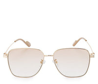 Metal Frame Rische Square Sunglasses - Yellow Gold