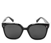 Polarized Plastic Frame Kelly Square Sunglasses - Black Glossy