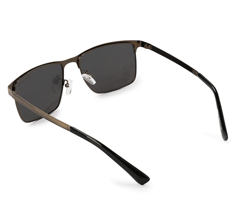 Polarized Metal Frame Hunter Square Sunglasses - Black Gold