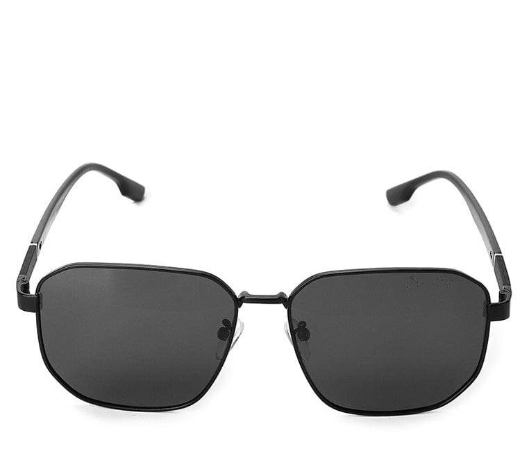 Polarized Metal Frame Prospec Square Sunglasses - Black Black