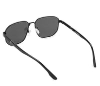 Polarized Metal Frame Prospec Square Sunglasses - Black Black