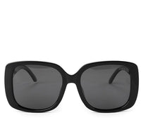 Polarized Plastic Frame Absolute Square Sunglasses - Black Glossy