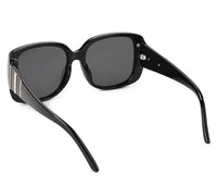 Polarized Plastic Frame Absolute Square Sunglasses - Black Glossy