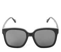 Polarized Plastic Frame Flore Square Sunglasses - Black Black