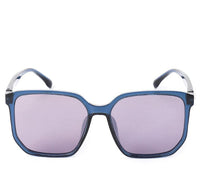 Polarized Plastic Frame Luxo Square Sunglasses - Purple Blue