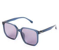 Polarized Plastic Frame Luxo Square Sunglasses - Purple Blue