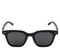 Polarized Plastic Frame Zora Square Sunglasses - Black Black
