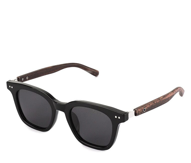 Polarized Plastic Frame Zora Square Sunglasses - Black Black