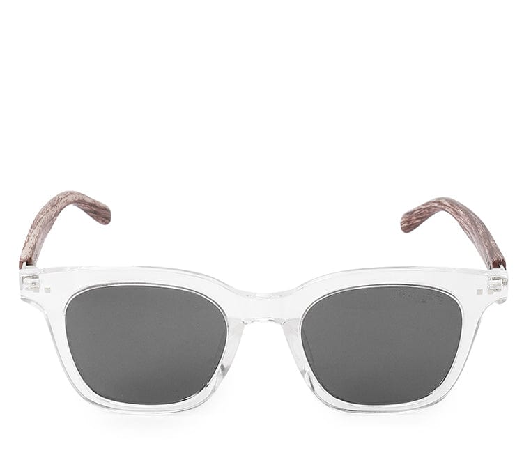 Polarized Plastic Frame Zora Square Sunglasses - Black Clear