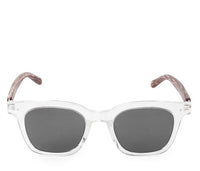 Polarized Plastic Frame Zora Square Sunglasses - Black Clear