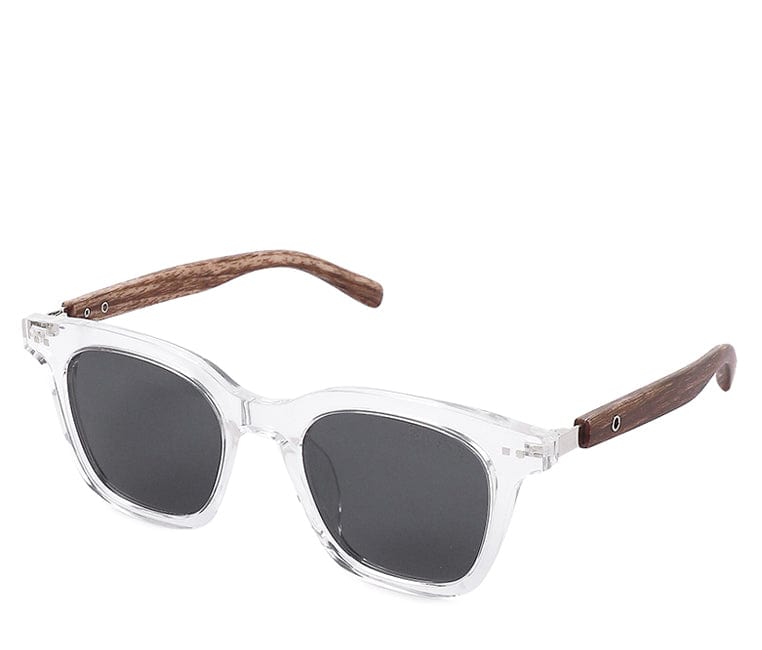 Polarized Plastic Frame Zora Square Sunglasses - Black Clear