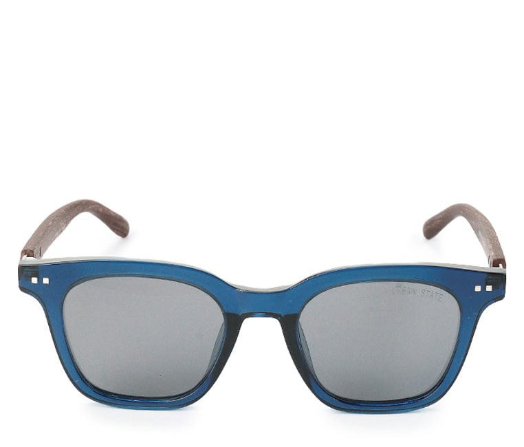 Polarized Plastic Frame Zora Square Sunglasses - Black Blue