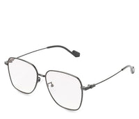 Metal Frame Rische Square Sunglasses - Brown Black