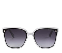 Polarized Plastic Frame Kelly Square Sunglasses - Black Grey