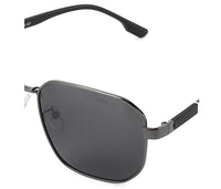 Polarized Metal Frame Prospec Square Sunglasses - Black Silver