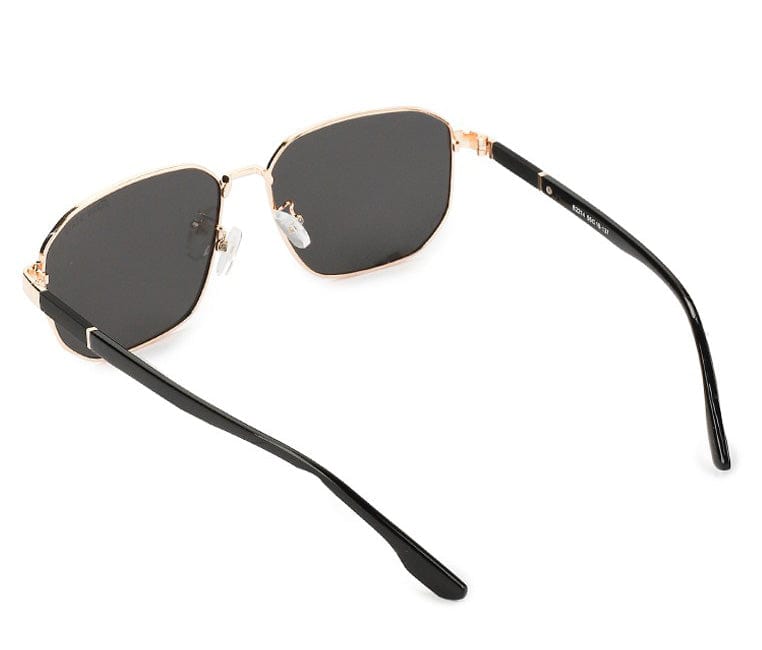 Polarized Metal Frame Prospec Square Sunglasses - Black Gold