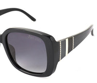Polarized Plastic Frame Absolute Square Sunglasses - Black Navy