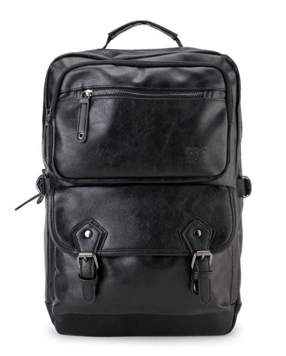 Pu Buckled Zipper Backpack - Black Backpacks - Urban State Indonesia