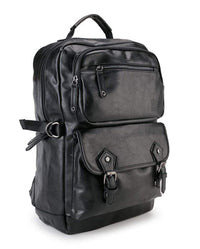 Pu Buckled Zipper Backpack - Black Backpacks - Urban State Indonesia