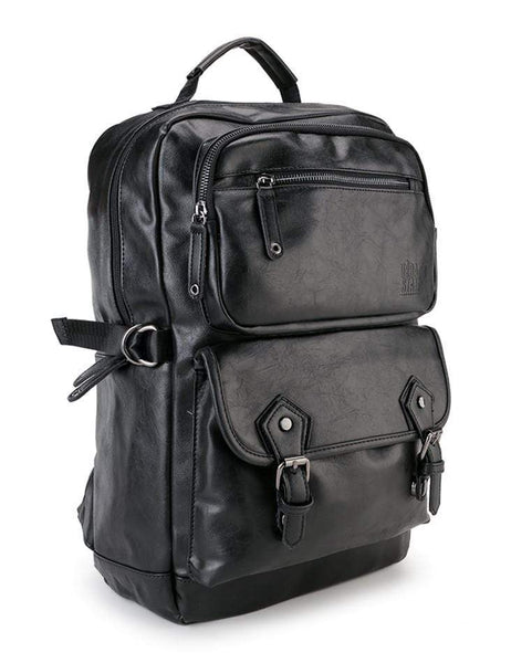 Pu Buckled Zipper Large Backpack Black – Urban State Indonesia