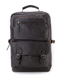 Pu Buckled Zipper Backpack - Brown Backpacks - Urban State Indonesia