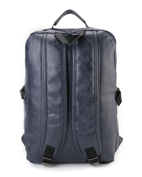 Pu Buckled Zipper Large Backpack Navy – Urban State Indonesia
