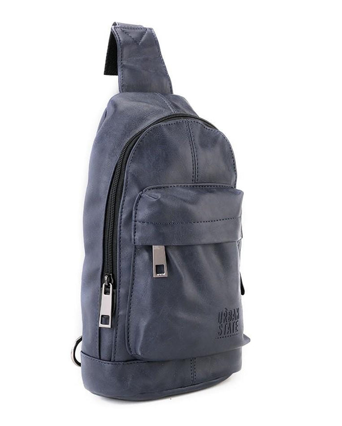 Distressed Leather Dome Slingbag - Navy Slingbags - Urban State Indonesia