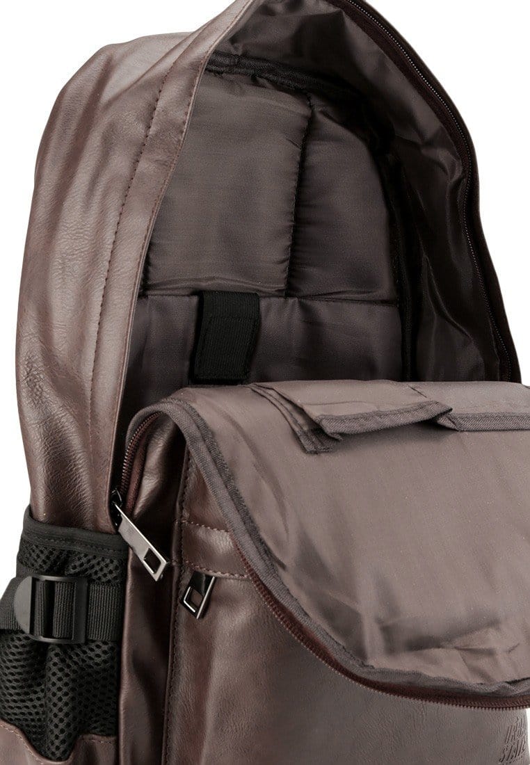 Distressed Leather Mesh Backpack - Dark Brown Backpacks - Urban State Indonesia