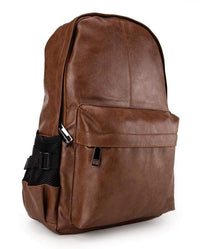 Distressed Leather Mesh Backpack - Camel Backpacks - Urban State Indonesia
