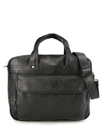 Distressed Leather Laptop Tote Bag - Black Messenger Bags - Urban State Indonesia