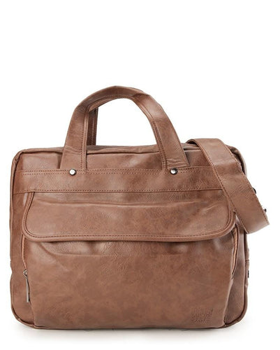 Distressed Leather Laptop Tote Bag - Camel Messenger Bags - Urban State Indonesia