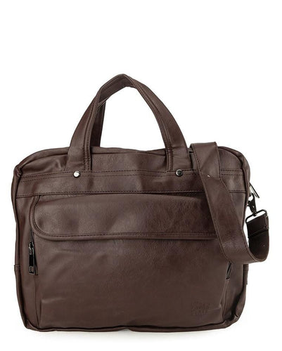 Distressed Leather Laptop Tote Bag - Dark Brown Messenger Bags - Urban State Indonesia