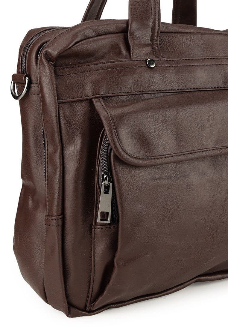 Distressed Leather Laptop Tote Bag - Dark Brown Messenger Bags - Urban State Indonesia