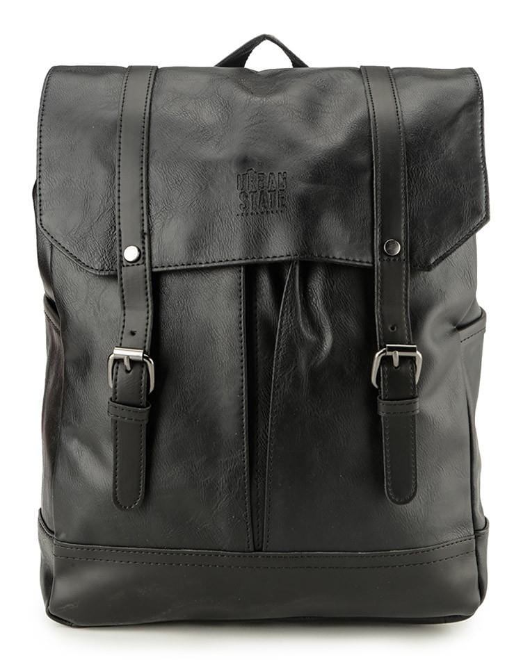 Distressed Leather Nomad Backpack Black - Main Image