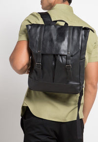 Distressed Leather Nomad Backpack - Black Backpacks - Urban State Indonesia