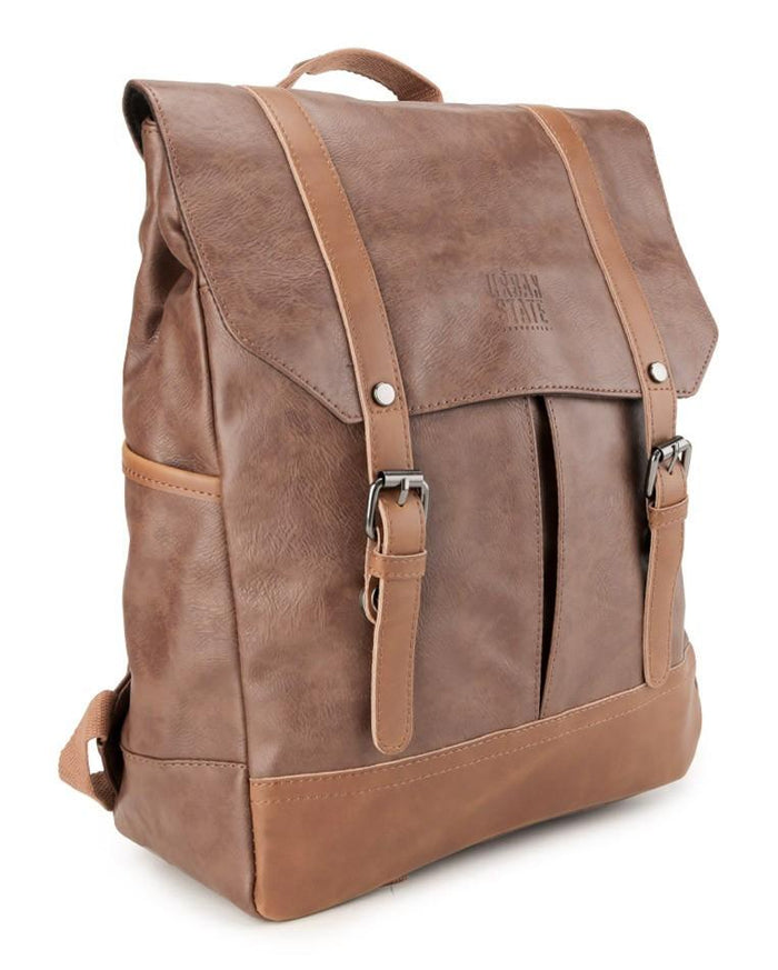Distressed Leather Nomad Backpack - Camel Backpacks - Urban State Indonesia