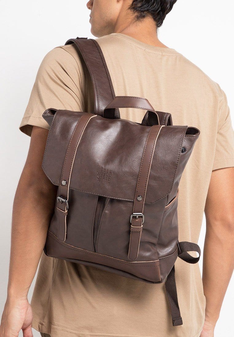 Distressed Leather Nomad Backpack - Dark Brown Backpacks - Urban State Indonesia
