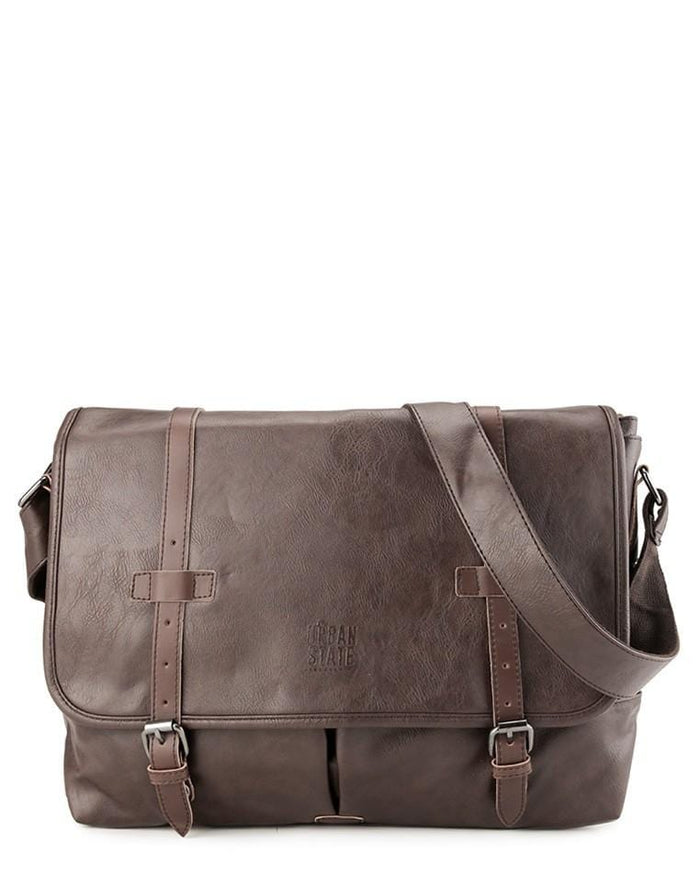 Distressed Leather Nomad Messenger Bag - Dark Brown Messenger Bags - Urban State Indonesia