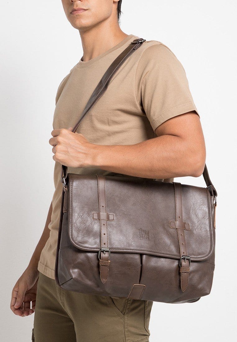 Distressed Leather Nomad Messenger Bag - Dark Brown Messenger Bags - Urban State Indonesia