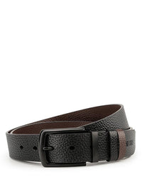 Reversible Rounded Pin Buckle Top Grain Leather Belt - Black Belts - Urban State Indonesia
