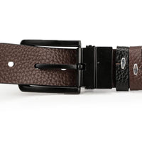 Reversible Rounded Pin Buckle Top Grain Leather Belt - Black Belts - Urban State Indonesia