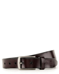 Rounded Frame Pin Buckle Top Grain Leather Belt - Brown Belts - Urban State Indonesia