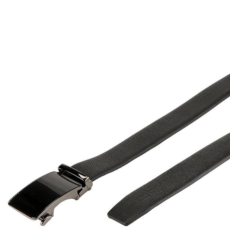 Patterned Plate Buckle Full Grain Leather Belt - Black Belts - Urban State Indonesia