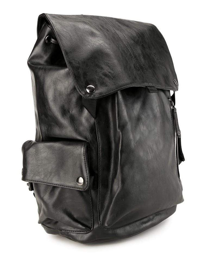 Pu Pocket Flap Large Backpack - Black Backpacks - Urban State Indonesia