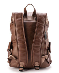 Pu Pocket Flap Large Backpack - Camel