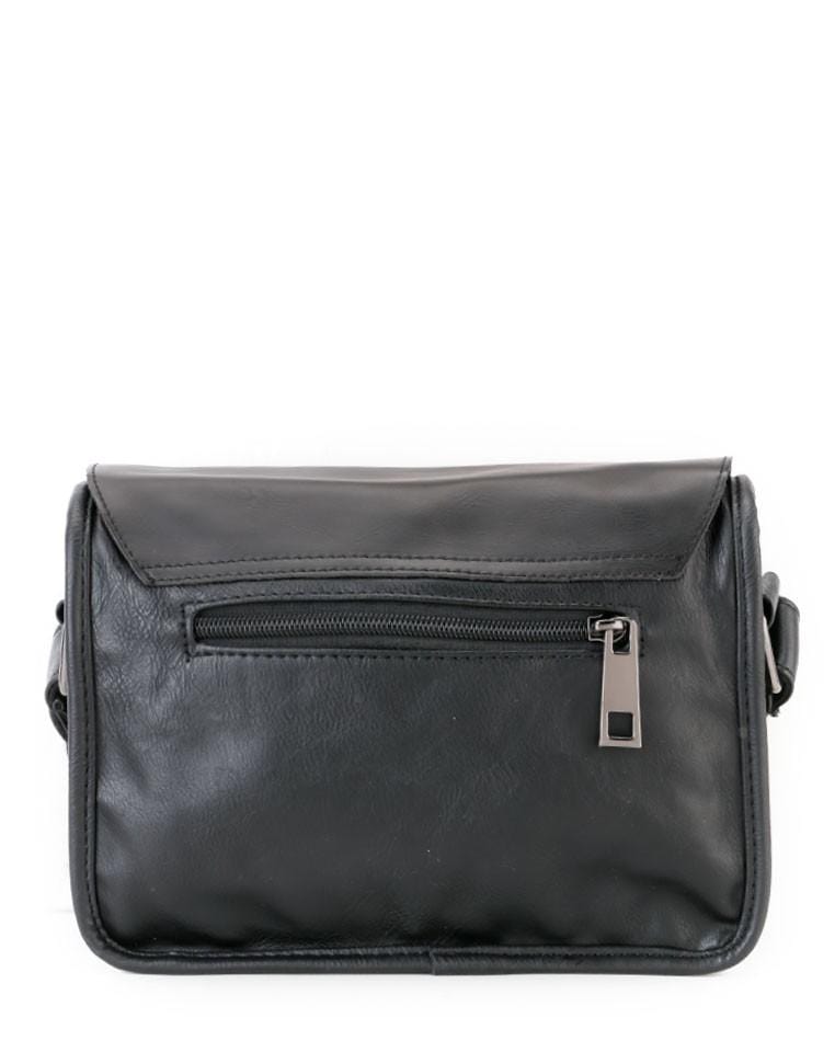 Distressed Leather Flap Shoulder Bag - Black Messenger Bags - Urban State Indonesia